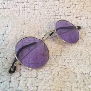 Round Purple Tinted Glasses
